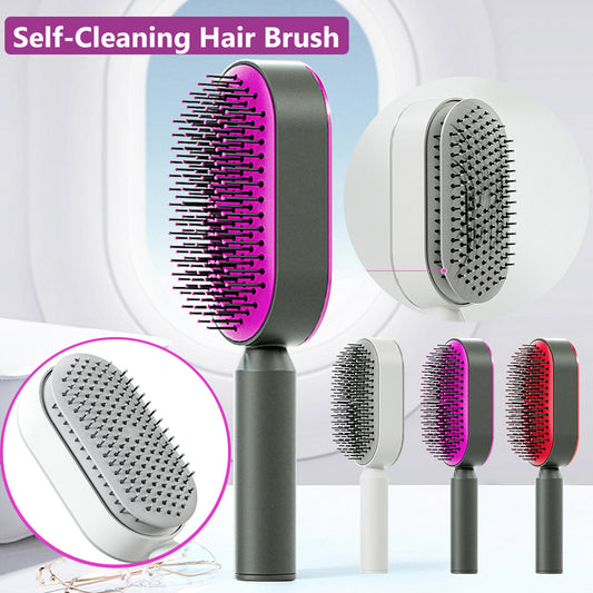 Self Cleaning Hair Brush For Women.